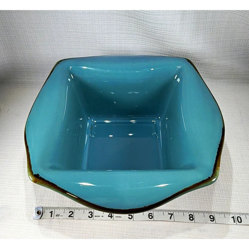 Southern Living At HOME Tuscan Everyday Baker 6x6 Teal Bowl Turquoise Turquoise